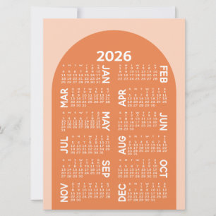 Kalender - Mod arch retro orange herunterladen Feiertagskarte