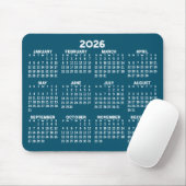 Kalender - modern blau und weiß mousepad (Mit Mouse)