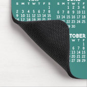 Kalender - modern blau und weiß mousepad (Ecke)