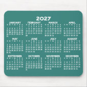 Kalender - modern blau und weiß mousepad (Vorne)