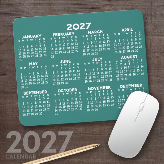 Kalender - modern blau und weiß mousepad
