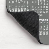 Kalender - modern grau-weiß einfach mousepad (Ecke)
