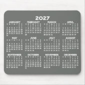 Kalender - modern grau-weiß einfach mousepad (Vorne)
