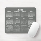 Kalender - modern grau-weiß einfach mousepad (Mit Mouse)