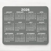 Kalender - modern grau-weiß einfach mousepad (Vorne)