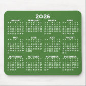 Kalender - modern grün und weiß mousepad (Vorne)