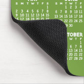 Kalender - modern grün und weiß mousepad (Ecke)