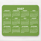 Kalender - modern grün und weiß mousepad (Vorne)