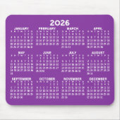 Kalender - modern lila und weiß mousepad (Vorne)