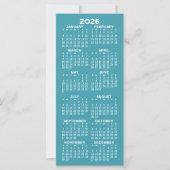 Kalender - Modern Minimal große blaue Karte (Vorderseite)