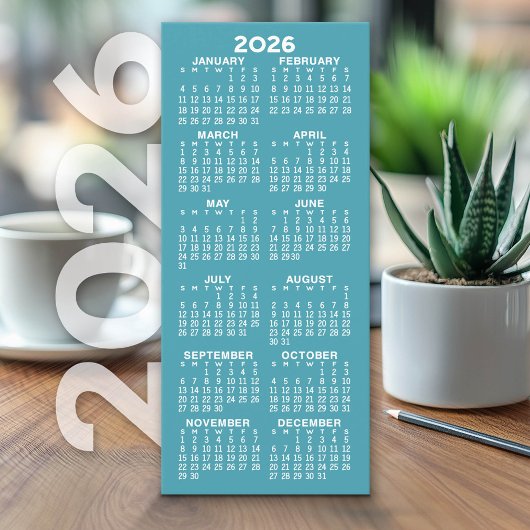 Kalender - Modern Minimal große blaue Karte