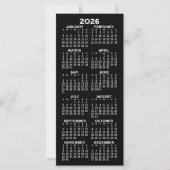 Kalender - Modern Minimal Schwarz-weiße Karte (Vorderseite)