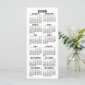 Kalender - Modern Minimal Schwarz-weiße Karte (Stehend Vorderseite)