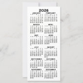 Kalender - Modern Minimal Schwarz-weiße Karte (Vorderseite)