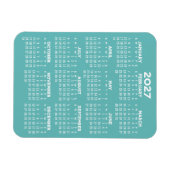 Kalender - Modern, Minimal und weiß Magnet (Horizontal)