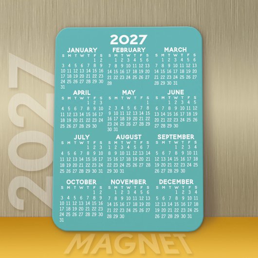 Kalender - Modern, Minimal und weiß Magnet