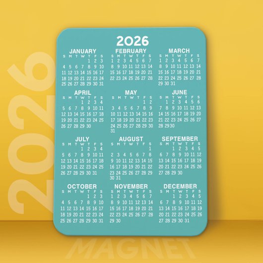 Kalender - Modern, Minimal und weiß Magnet
