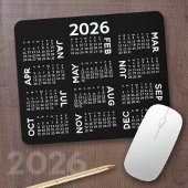 Kalender - modern, schwarz und weiß mousepad