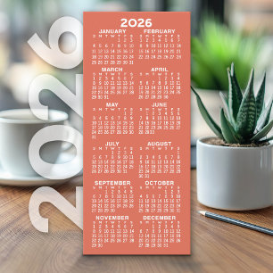 Kalender - Moderne Minimal Tall Terra Cotta Card