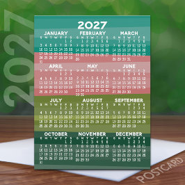 Kalender - modernes abstraktes Streifenmuster Postkarte