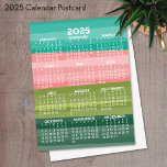 Kalender - modernes abstraktes Streifenmuster Postkarte<br><div class="desc">Ein Kalender mit einer modernen,  abstrakten Landschaft. Für fortgeschrittene Benutzer können Sie den erweiterten Designbereich aufrufen und die Farben des Kalenders ändern.</div>