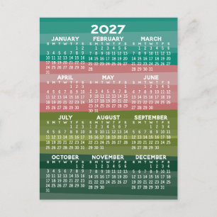 Kalender - modernes abstraktes Streifenmuster Postkarte