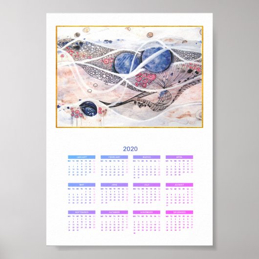 Kalender Modernes Abstraktes volles Jahr 2020 Gala Poster (Vorne)
