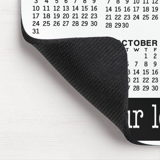 Kalender - Modernes, einfaches, schwarz-weißes Log Mousepad (Ecke)