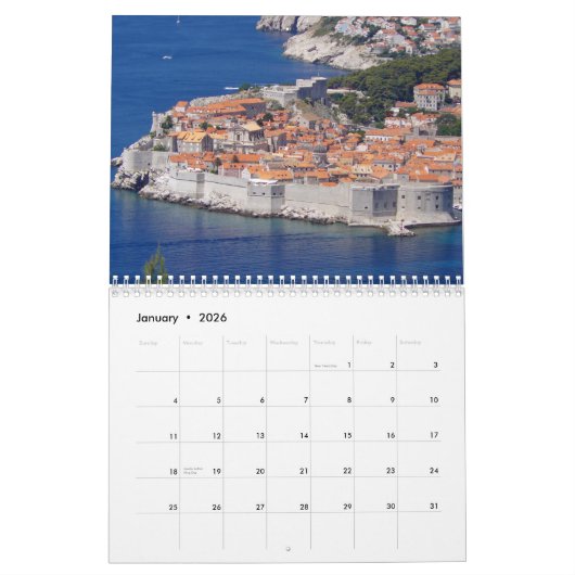 Kalender Mostar und Dubrovnik 2026 (Jan 2026)