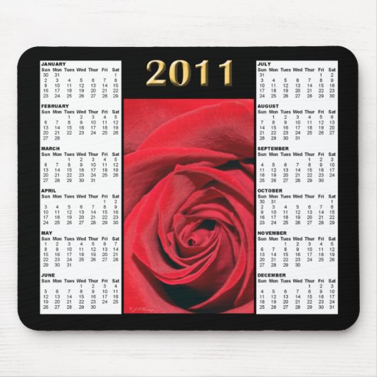 Kalender Mousepad der Rosen-2011 (Vorne)