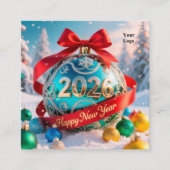 Kalender - Neujahr 2026 Quadratische Visitenkarte (Vorderseite)