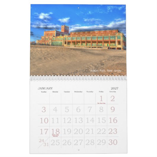 Kalender-New-Jersey Ufer-Strand-Fotografie Kalender (Jan 2027)