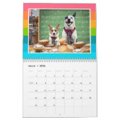 Kalender Niedliche Hunde und Dinosaurier (Mär 2026)