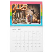 Kalender Niedliche Hunde und Dinosaurier (Jan 2027)