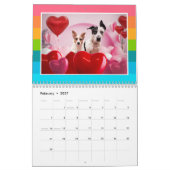 Kalender Niedliche Hunde und Dinosaurier (Feb 2027)