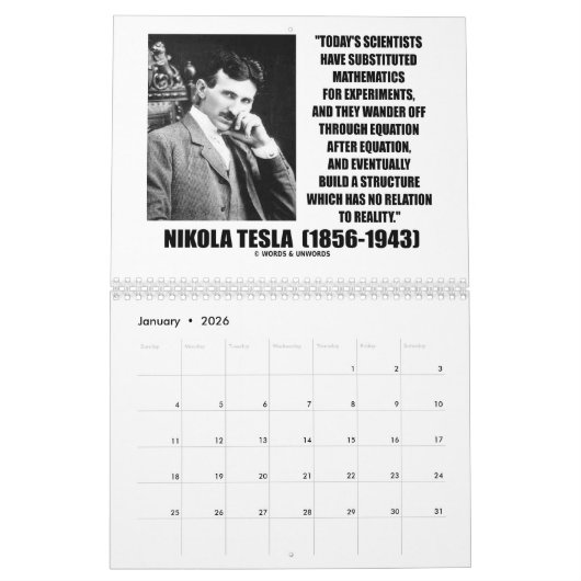Kalender Nikola Tesla-Zitat-20XX (Jan 2026)