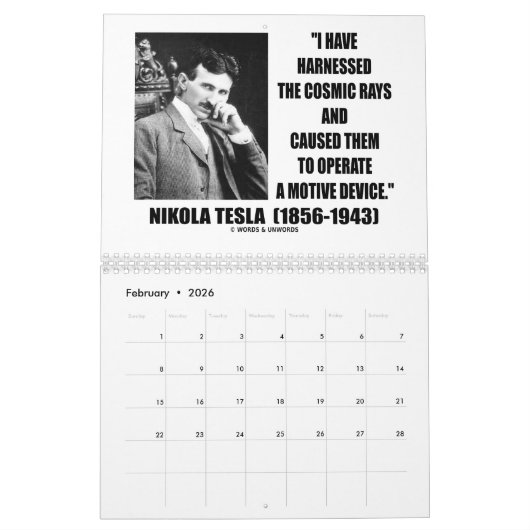 Kalender Nikola Tesla-Zitat-20XX (Feb 2026)