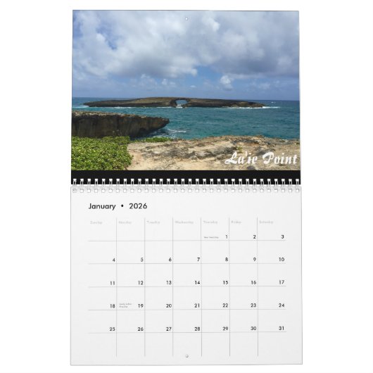 Kalender Oahus Hawaii (Jan 2026)