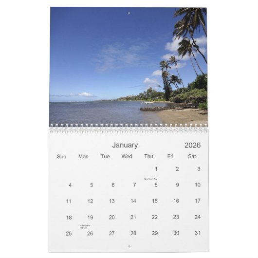 Kalender Oahus, Hawaii 2013 (Jan 2026)