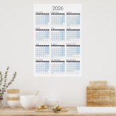 Kalender-Poster für das Jahr 2026 Poster (Küche)