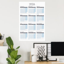 Kalender-Poster für das Jahr 2026