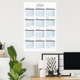 Kalender-Poster für das Jahr 2026 Poster