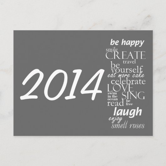Kalender Postkarte 2014 - inspirierende Worte (Vorderseite)