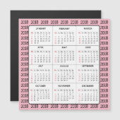 Kalender-quadratische Magnetkarte des Rosa-2018 (Vorne/Hinten)