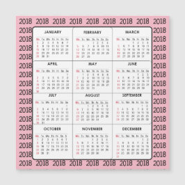 Kalender-quadratische Magnetkarte des Rosa-2018