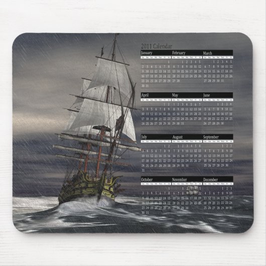 Kalender-Raues Wetter Mousepad (Vorne)