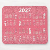 Kalender - Rosa Glitzer Mousepad (Vorne)