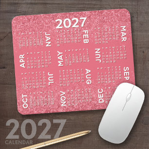Kalender - Rosa Glitzer Mousepad