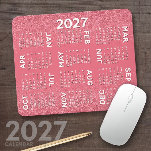 Kalender - Rosa Glitzer Mousepad