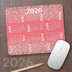 Kalender - Rosa Glitzer Mousepad